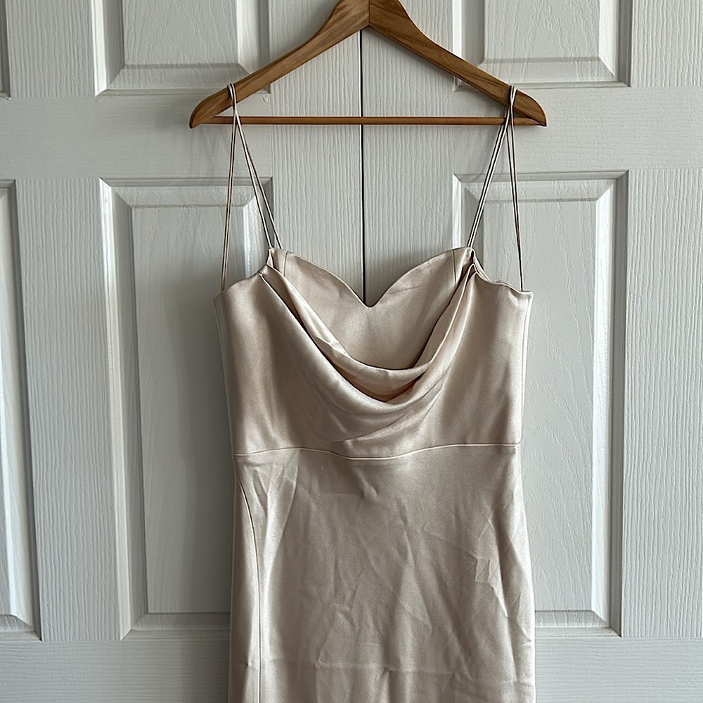 Alice + Olivia NWT Champagne Slip Kiyoko Midi Dress **Size 12**🔥🔥 - Picture 6 of 9